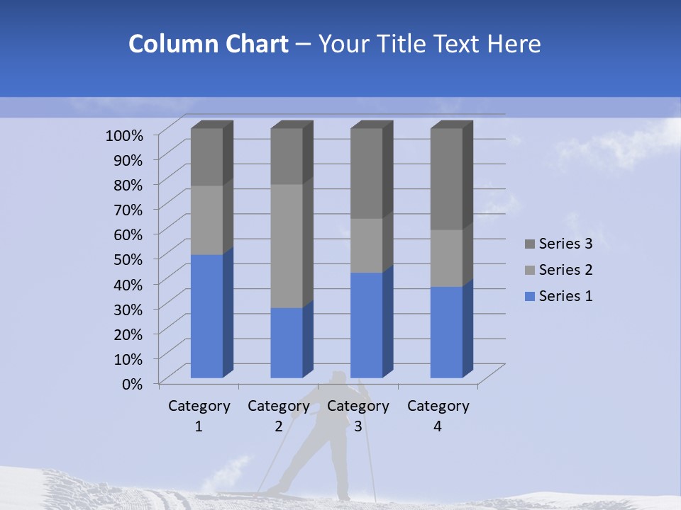 Silhouette Of A Cross-Country Skier PowerPoint Template