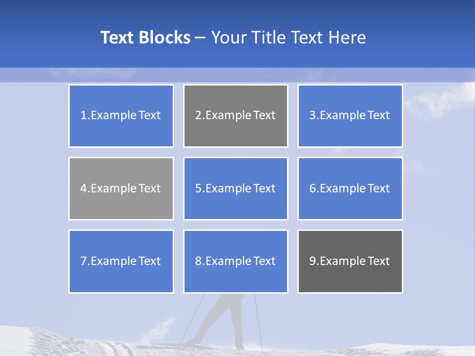 Silhouette Of A Cross-Country Skier PowerPoint Template