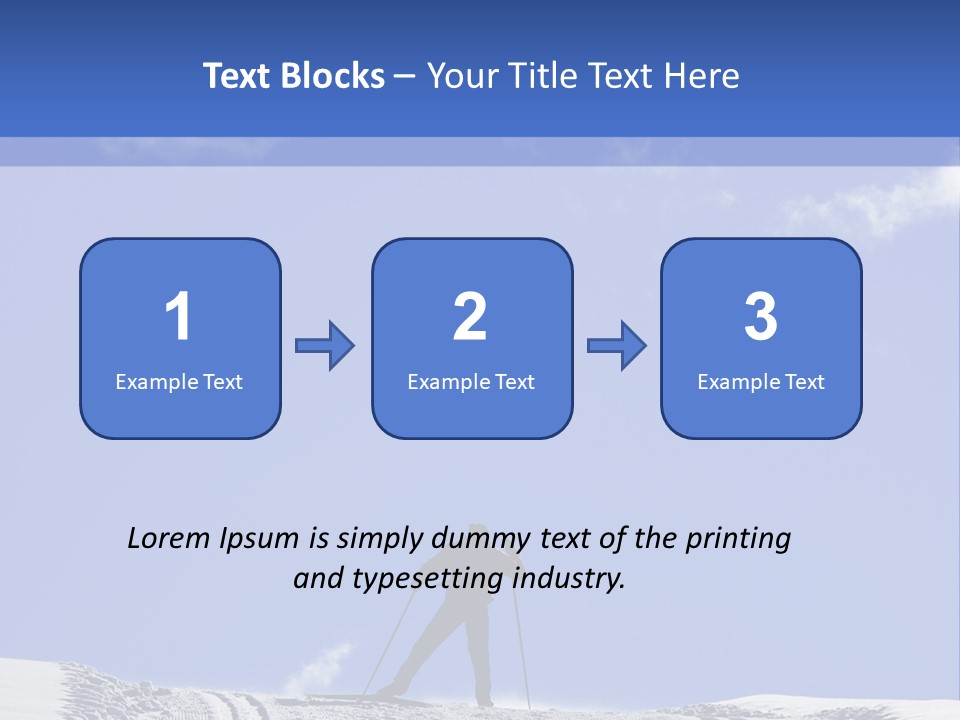 Silhouette Of A Cross-Country Skier PowerPoint Template