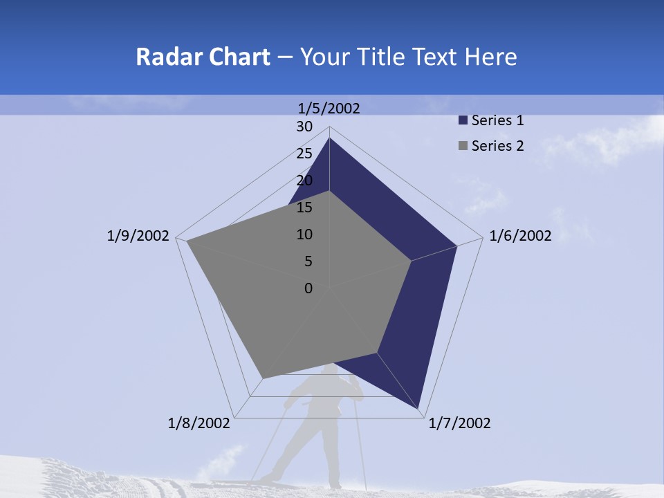 Silhouette Of A Cross-Country Skier PowerPoint Template
