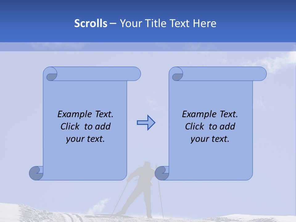 Silhouette Of A Cross-Country Skier PowerPoint Template