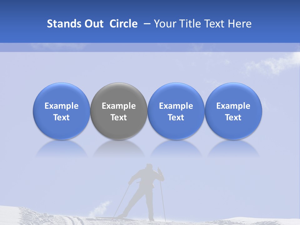 Silhouette Of A Cross-Country Skier PowerPoint Template