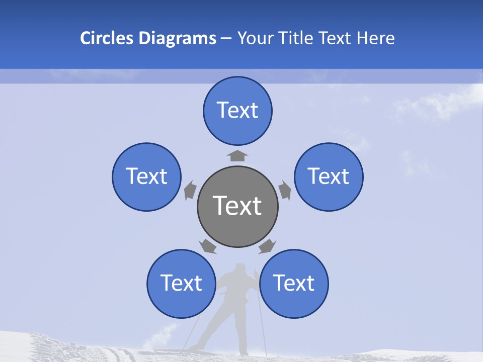 Silhouette Of A Cross-Country Skier PowerPoint Template