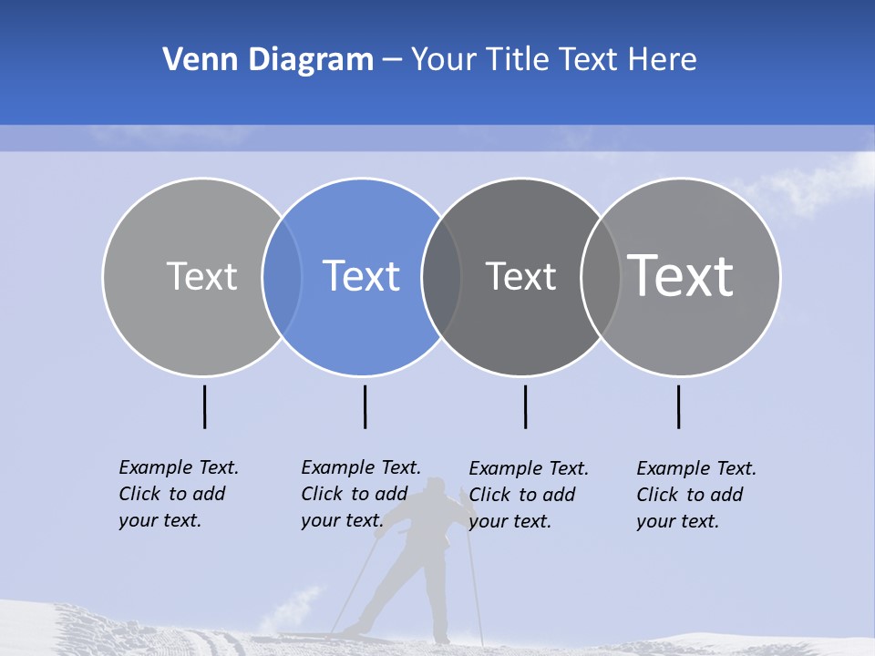 Silhouette Of A Cross-Country Skier PowerPoint Template