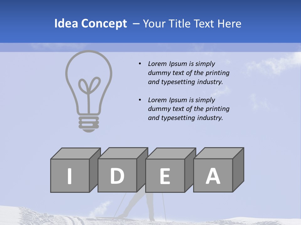 Silhouette Of A Cross-Country Skier PowerPoint Template