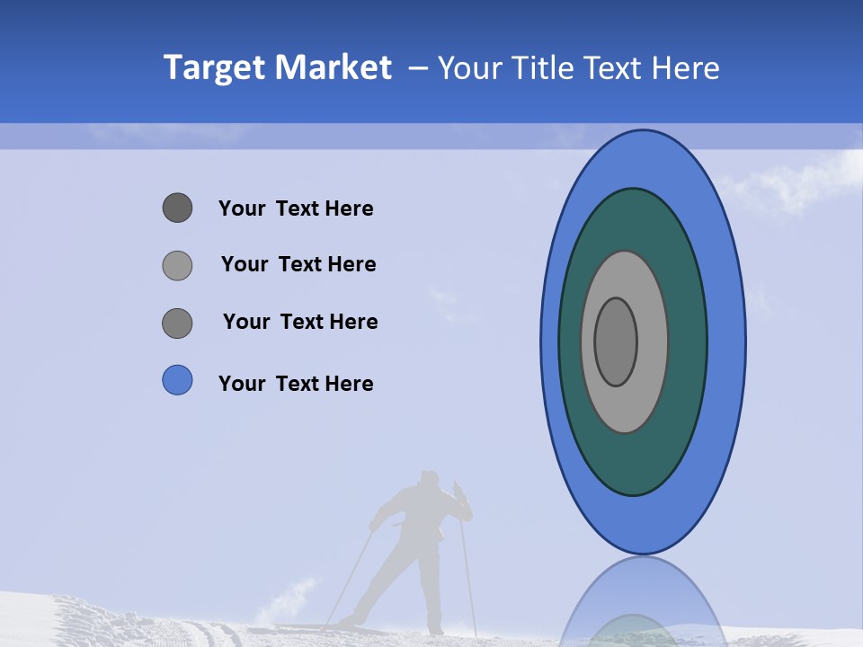 Silhouette Of A Cross-Country Skier PowerPoint Template