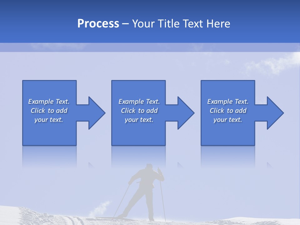 Silhouette Of A Cross-Country Skier PowerPoint Template