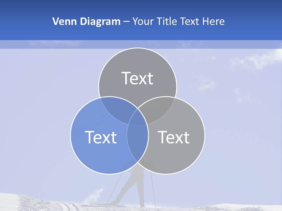 Silhouette Of A Cross-Country Skier PowerPoint Template