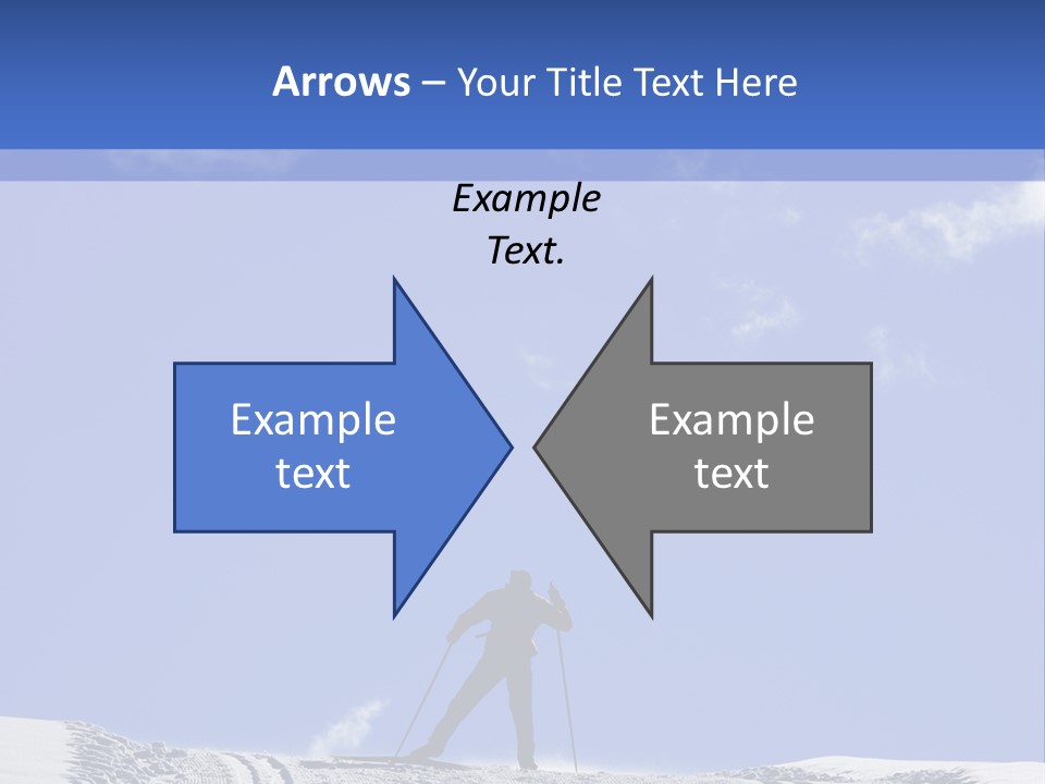 Silhouette Of A Cross-Country Skier PowerPoint Template