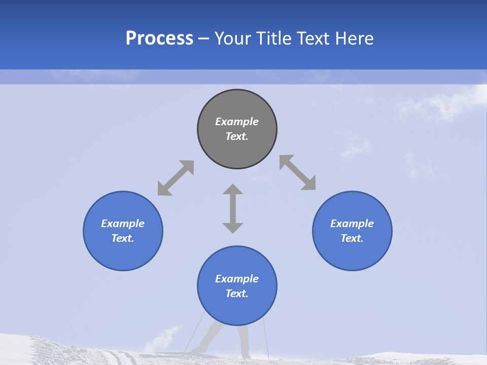 Silhouette Of A Cross-Country Skier PowerPoint Template