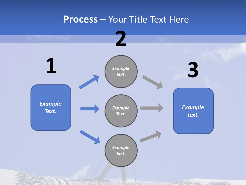 Silhouette Of A Cross-Country Skier PowerPoint Template