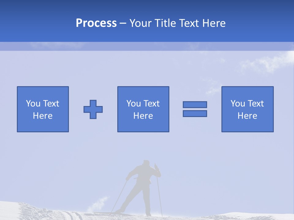 Silhouette Of A Cross-Country Skier PowerPoint Template