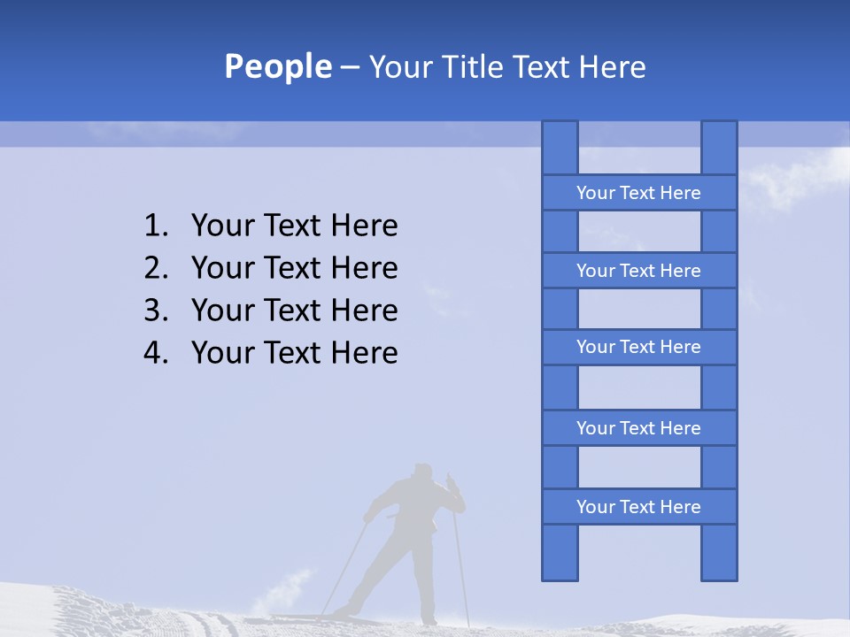 Silhouette Of A Cross-Country Skier PowerPoint Template