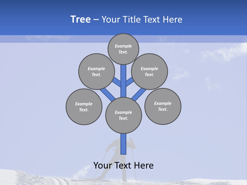 Silhouette Of A Cross-Country Skier PowerPoint Template