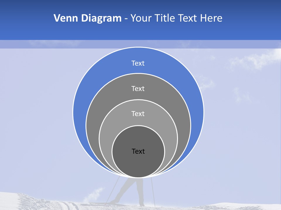 Silhouette Of A Cross-Country Skier PowerPoint Template