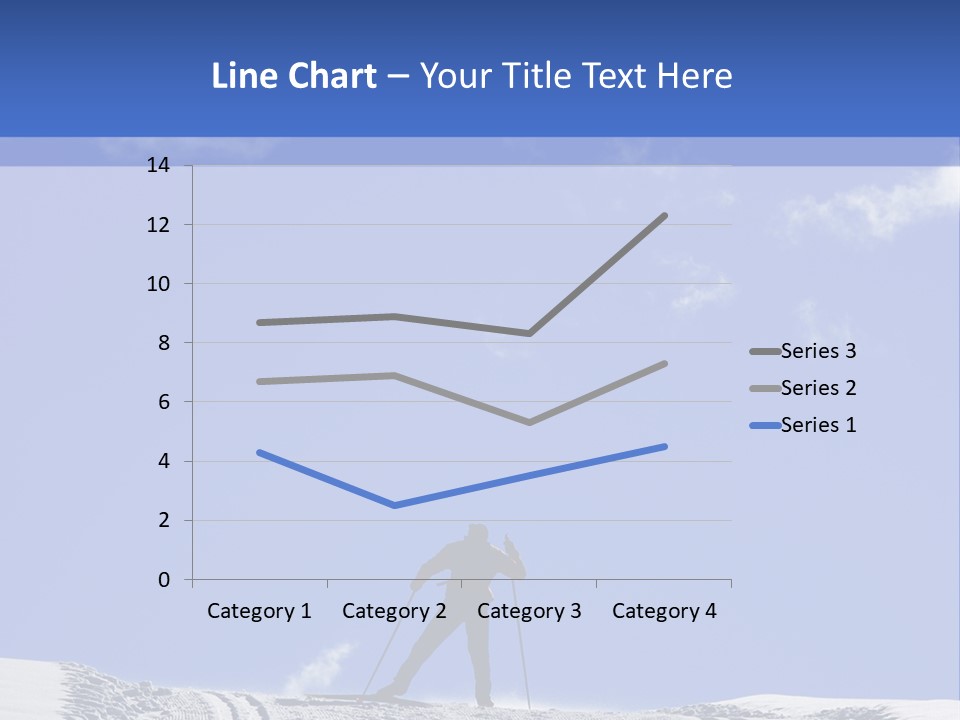 Silhouette Of A Cross-Country Skier PowerPoint Template