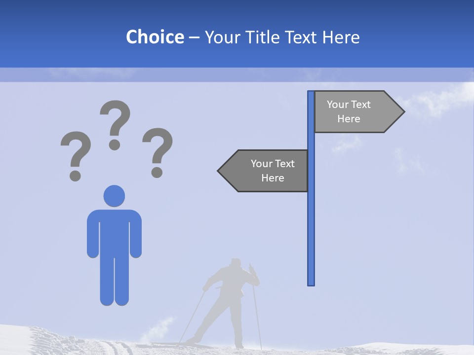 Silhouette Of A Cross-Country Skier PowerPoint Template