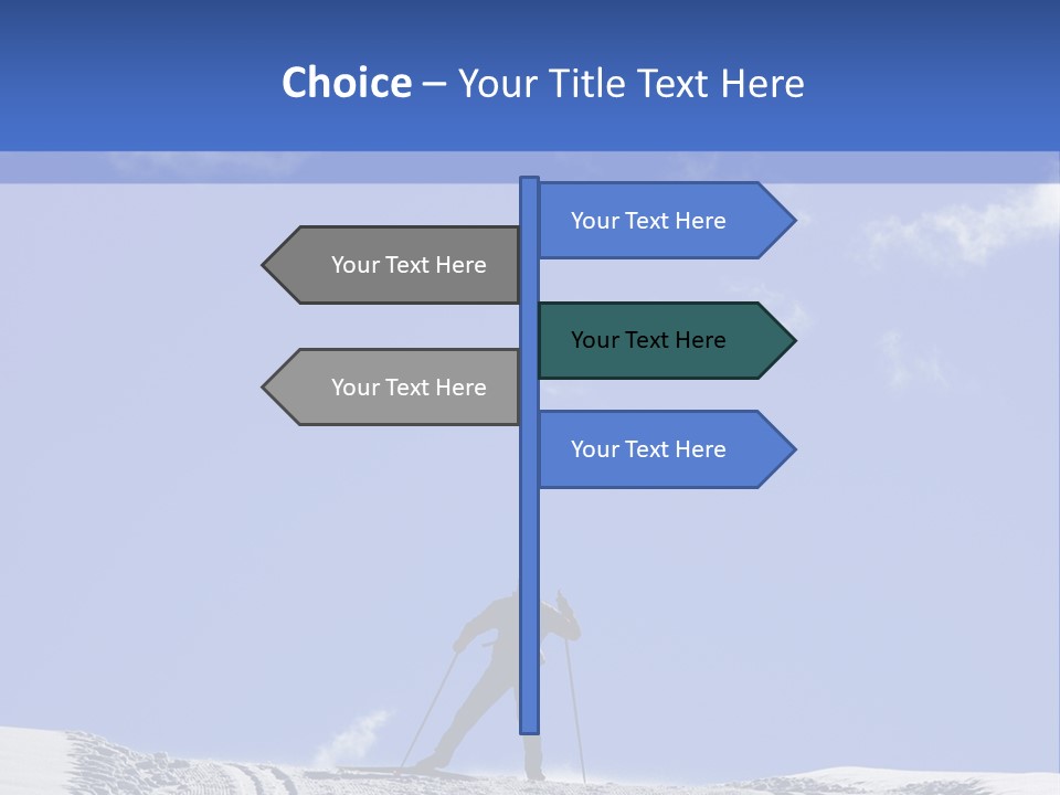 Silhouette Of A Cross-Country Skier PowerPoint Template