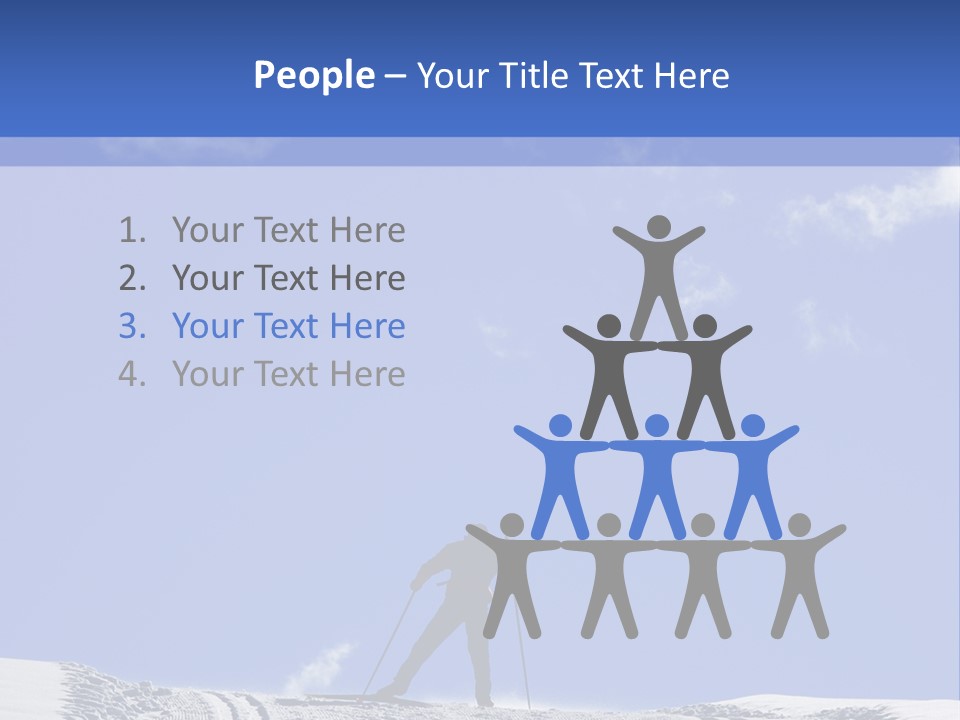 Silhouette Of A Cross-Country Skier PowerPoint Template