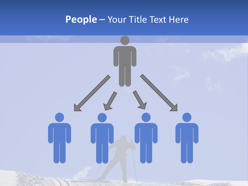 Silhouette Of A Cross-Country Skier PowerPoint Template