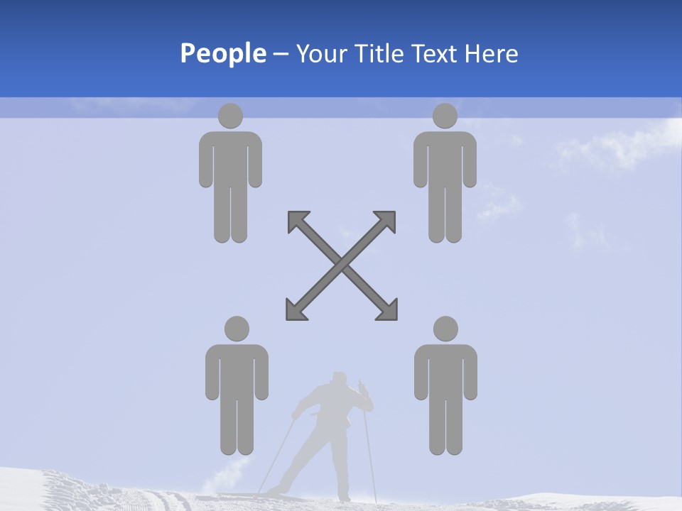 Silhouette Of A Cross-Country Skier PowerPoint Template