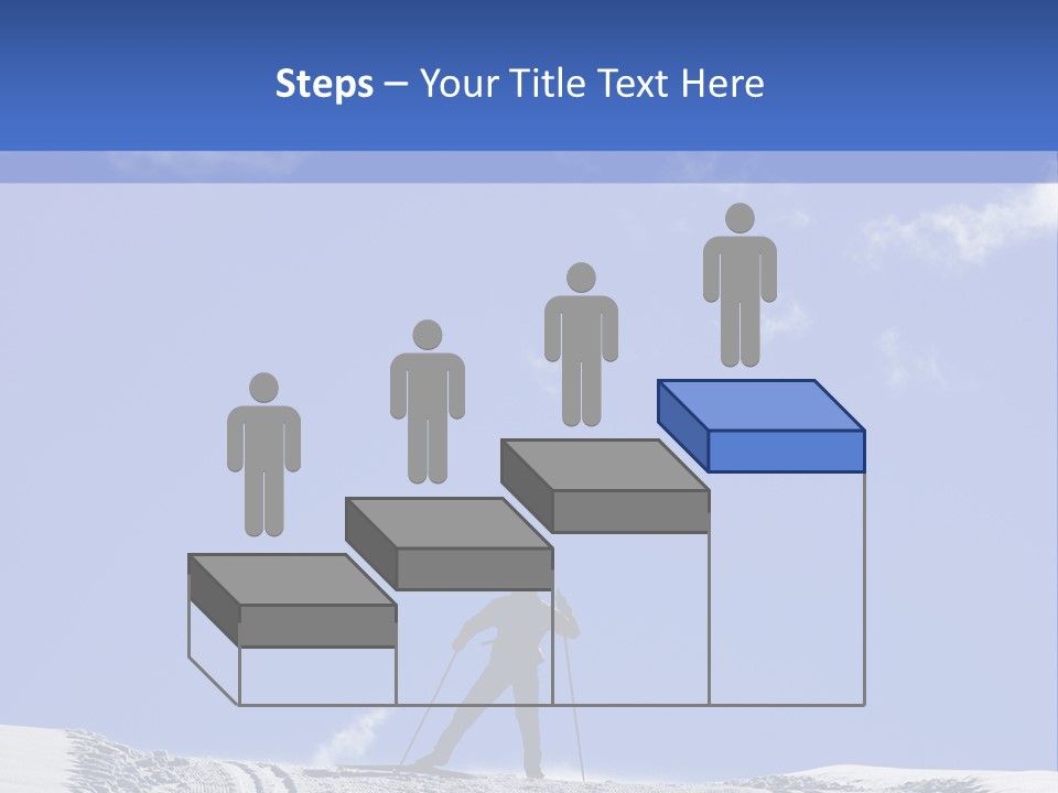 Silhouette Of A Cross-Country Skier PowerPoint Template