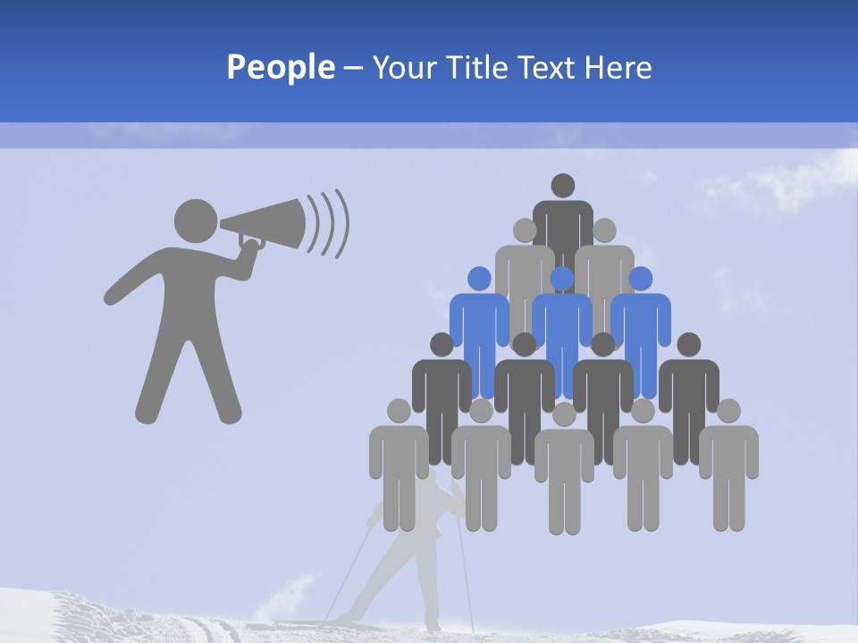 Silhouette Of A Cross-Country Skier PowerPoint Template