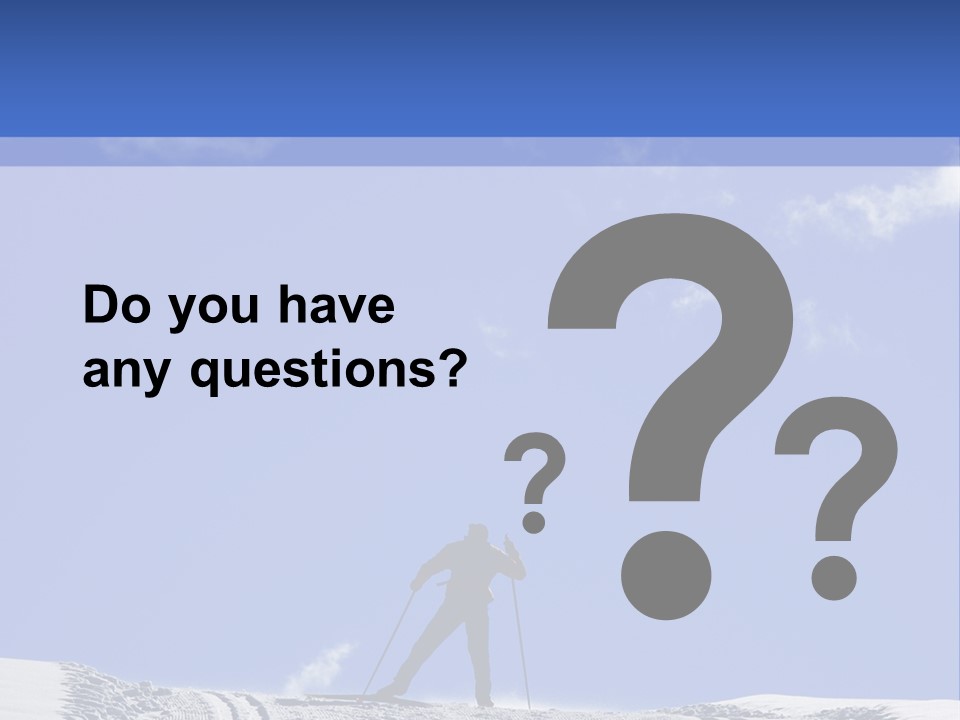 Silhouette Of A Cross-Country Skier PowerPoint Template