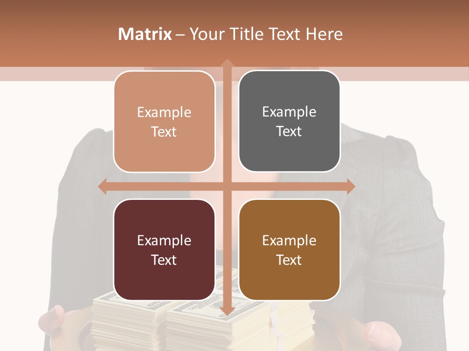 Beautiful Young Woman With Money On A Platter PowerPoint Template