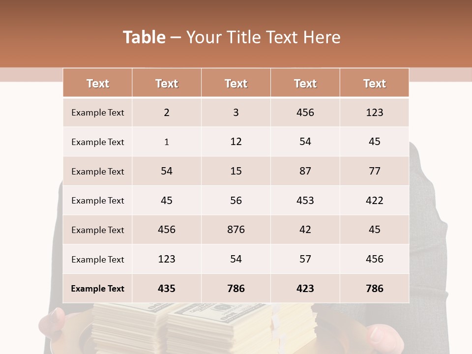 Beautiful Young Woman With Money On A Platter PowerPoint Template