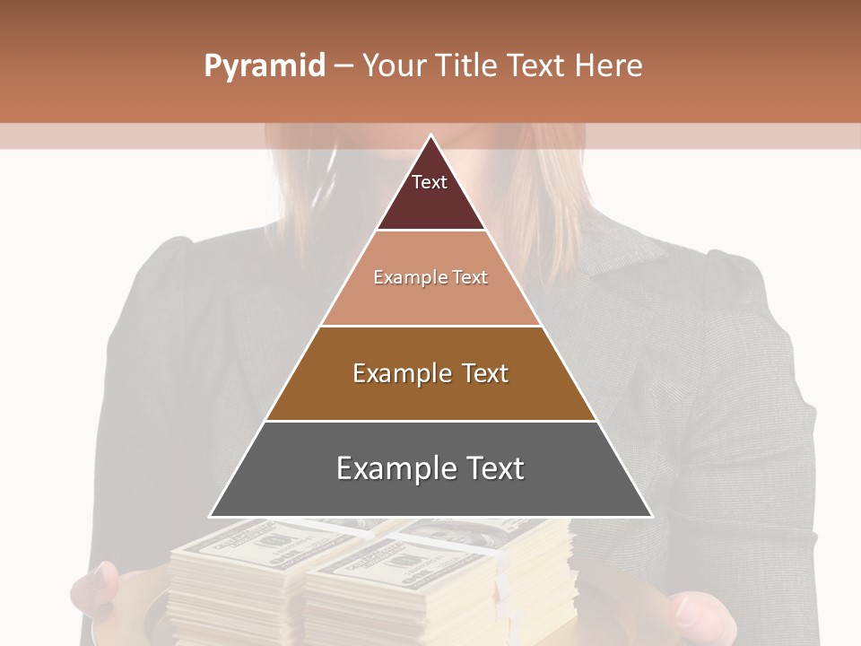 Beautiful Young Woman With Money On A Platter PowerPoint Template