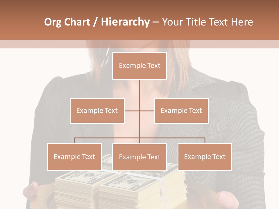 Beautiful Young Woman With Money On A Platter PowerPoint Template