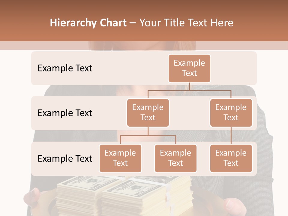 Beautiful Young Woman With Money On A Platter PowerPoint Template