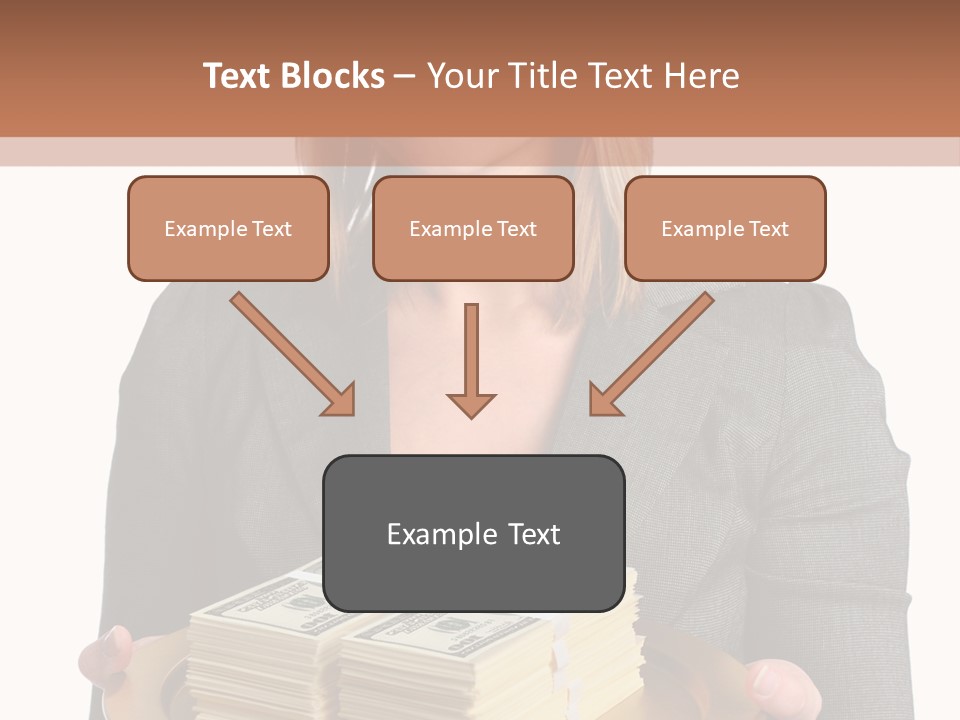 Beautiful Young Woman With Money On A Platter PowerPoint Template