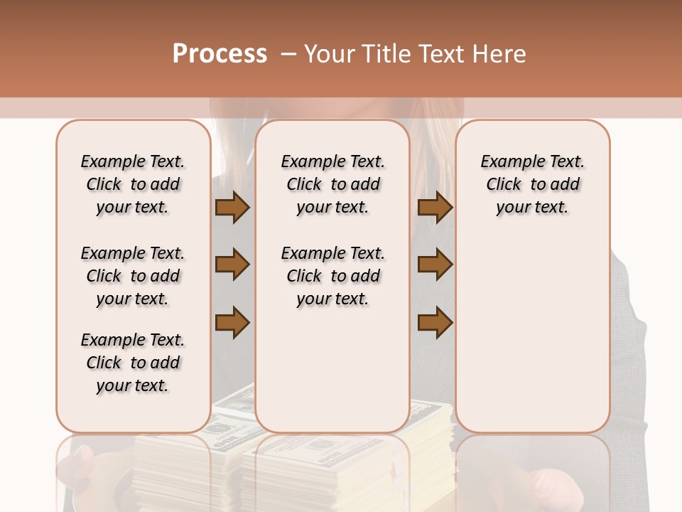 Beautiful Young Woman With Money On A Platter PowerPoint Template