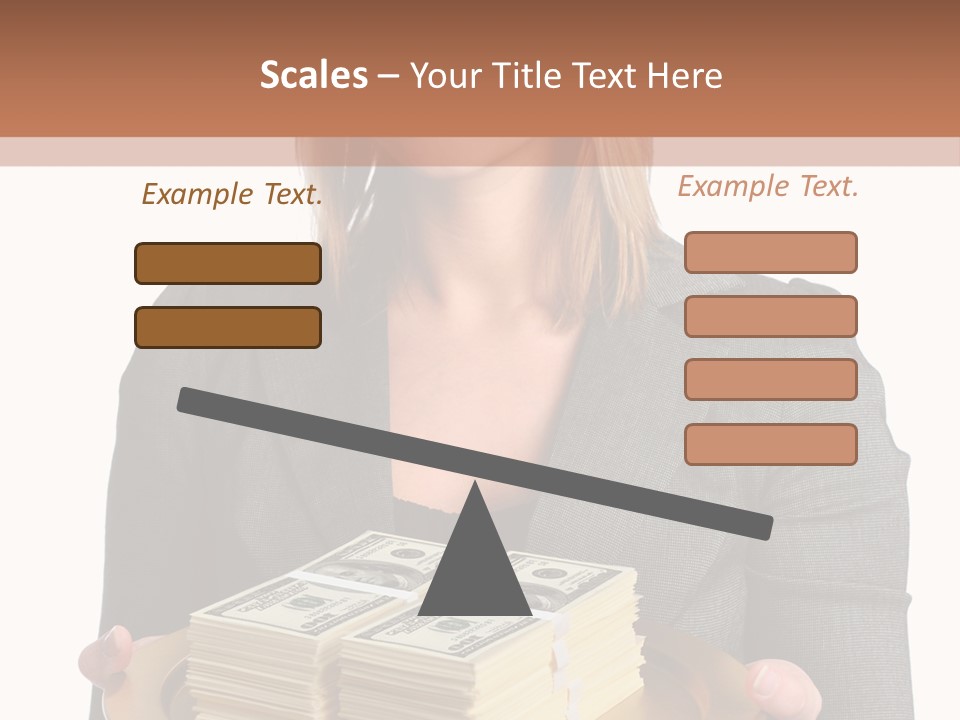 Beautiful Young Woman With Money On A Platter PowerPoint Template