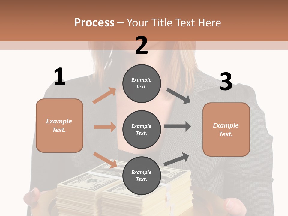 Beautiful Young Woman With Money On A Platter PowerPoint Template