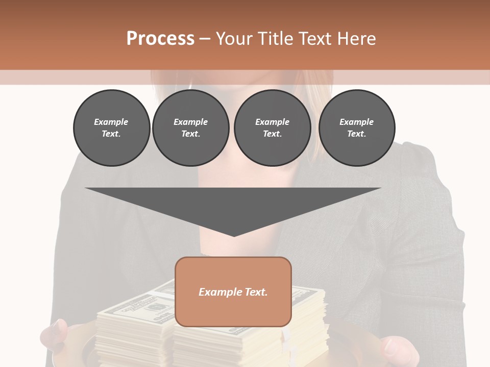 Beautiful Young Woman With Money On A Platter PowerPoint Template