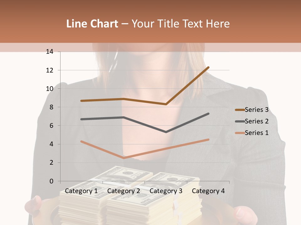 Beautiful Young Woman With Money On A Platter PowerPoint Template