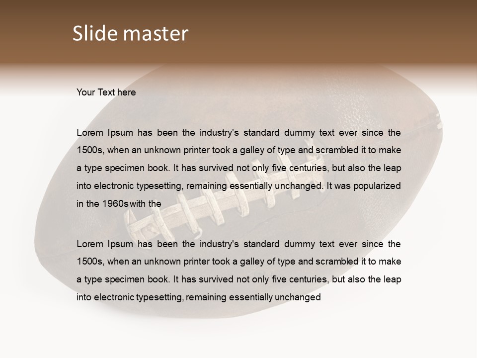 Old Leather Ball To Play Rugby. PowerPoint Template