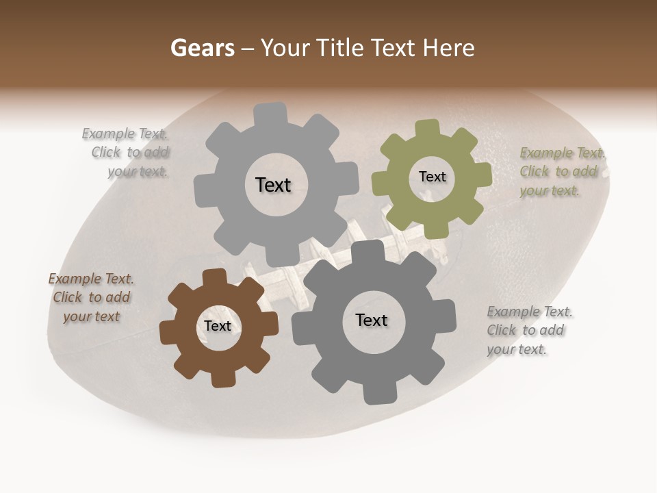 Old Leather Ball To Play Rugby. PowerPoint Template