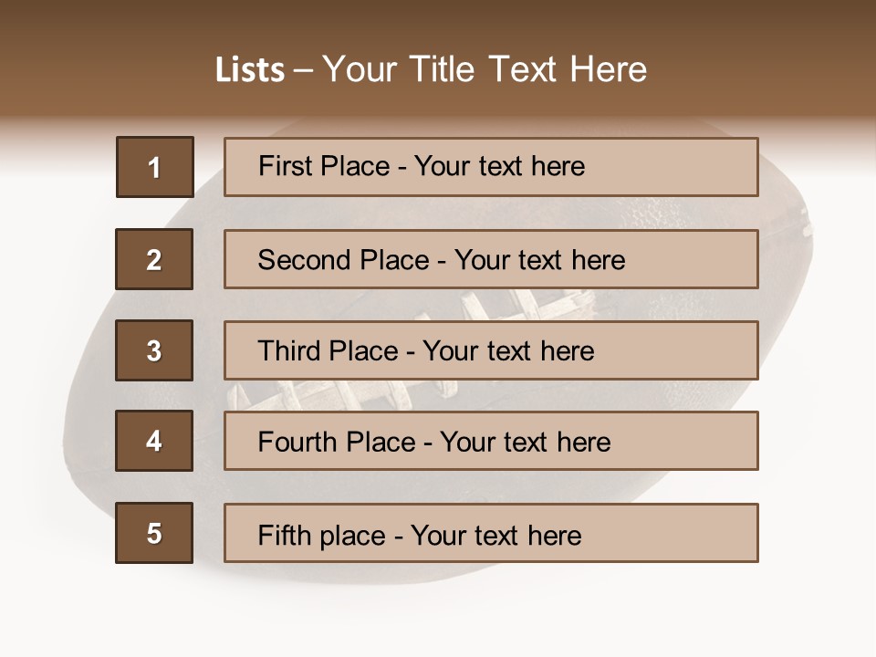 Old Leather Ball To Play Rugby. PowerPoint Template