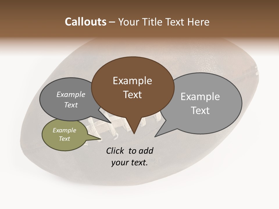 Old Leather Ball To Play Rugby. PowerPoint Template
