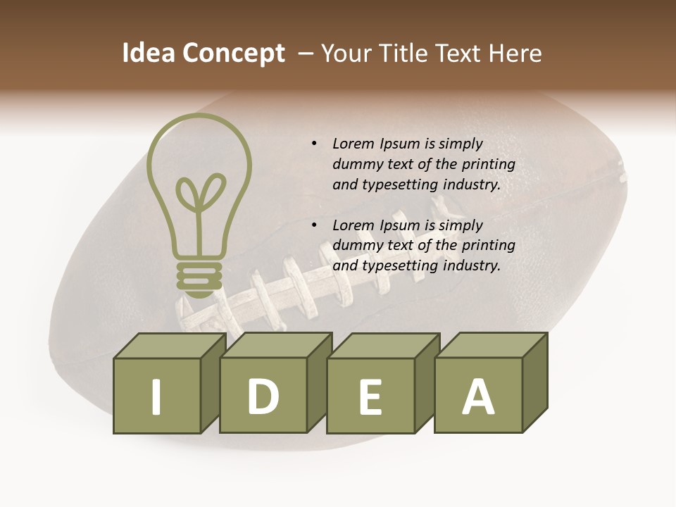 Old Leather Ball To Play Rugby. PowerPoint Template