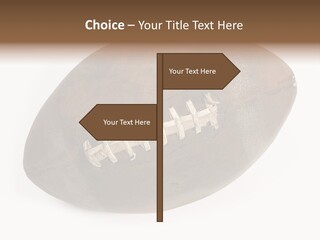 Old Leather Ball To Play Rugby. PowerPoint Template