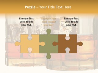 Isolated Close-Up Of Liquor And Ice In Glasses. PowerPoint Template