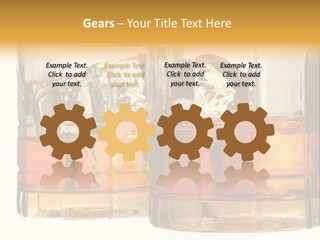 Isolated Close-Up Of Liquor And Ice In Glasses. PowerPoint Template
