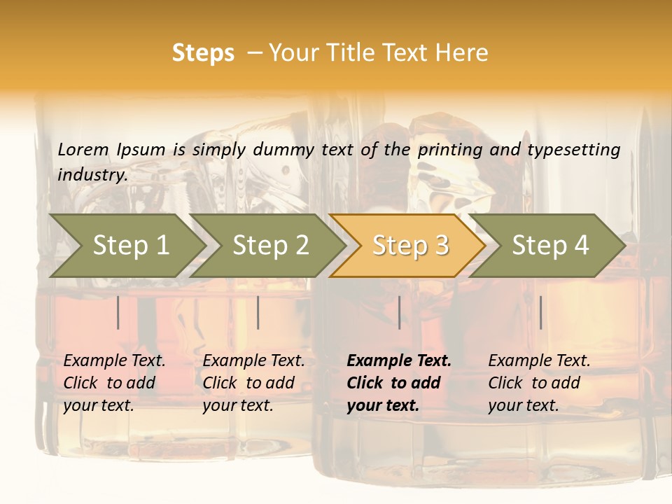 Isolated Close-Up Of Liquor And Ice In Glasses. PowerPoint Template