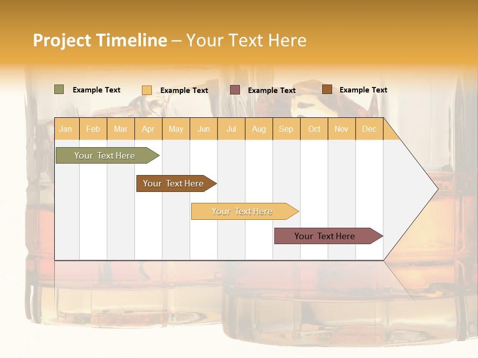 Isolated Close-Up Of Liquor And Ice In Glasses. PowerPoint Template