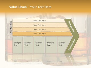 Isolated Close-Up Of Liquor And Ice In Glasses. PowerPoint Template